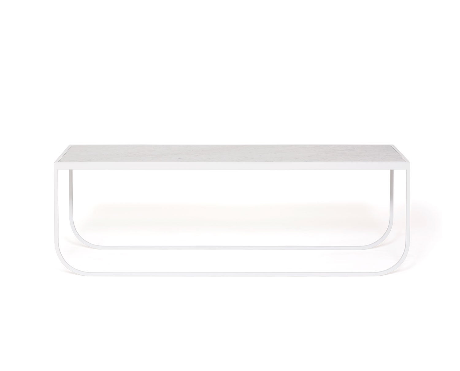 Tati loungebord i bredden 120 i farven Hvid med stenplade i Carrara