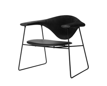 Masculo_LoungeChair_Sledge_Black_Seat_Leather_Black_Back_Suede_Black_F3Q