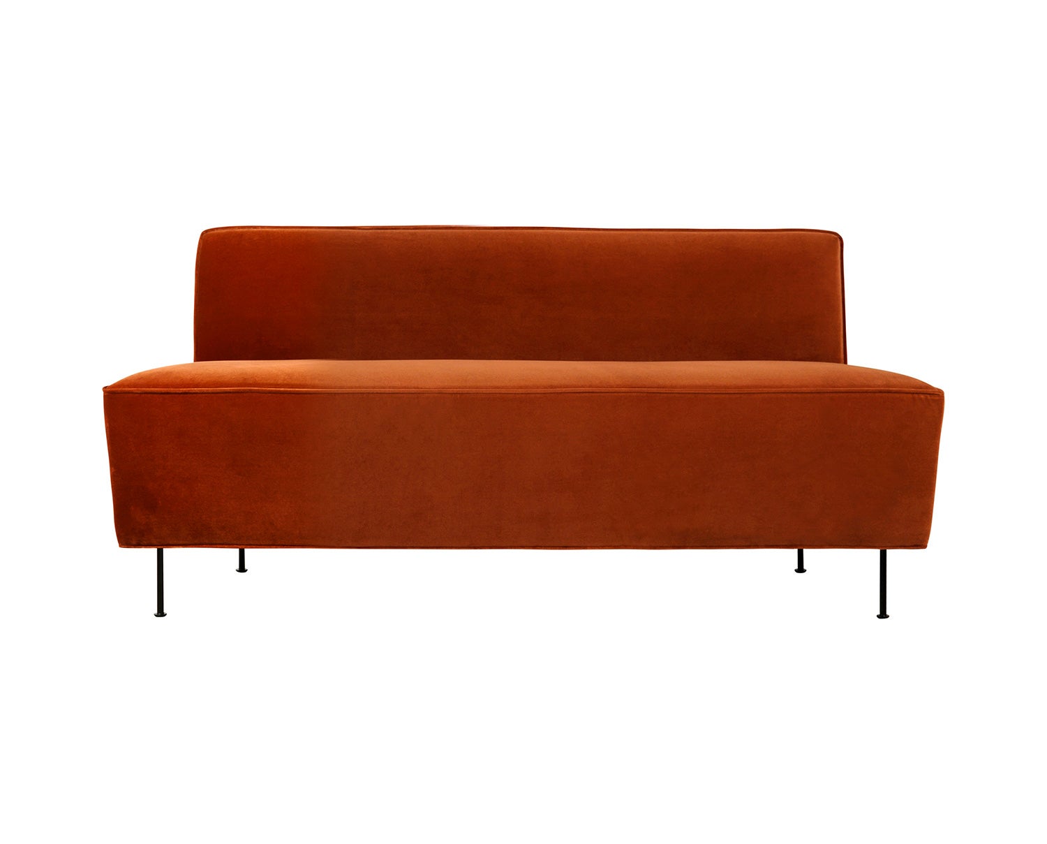 ModernLine_DiningSofa_165_4-Leg_FullyUpholstered_Black_GUBI_Velluto-641_Front