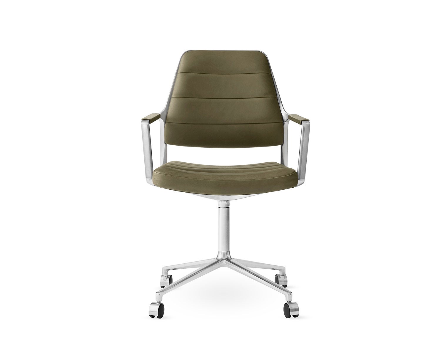 Vipp-455-Swivel-Chair-Green-Bosco-Leather-Castors
