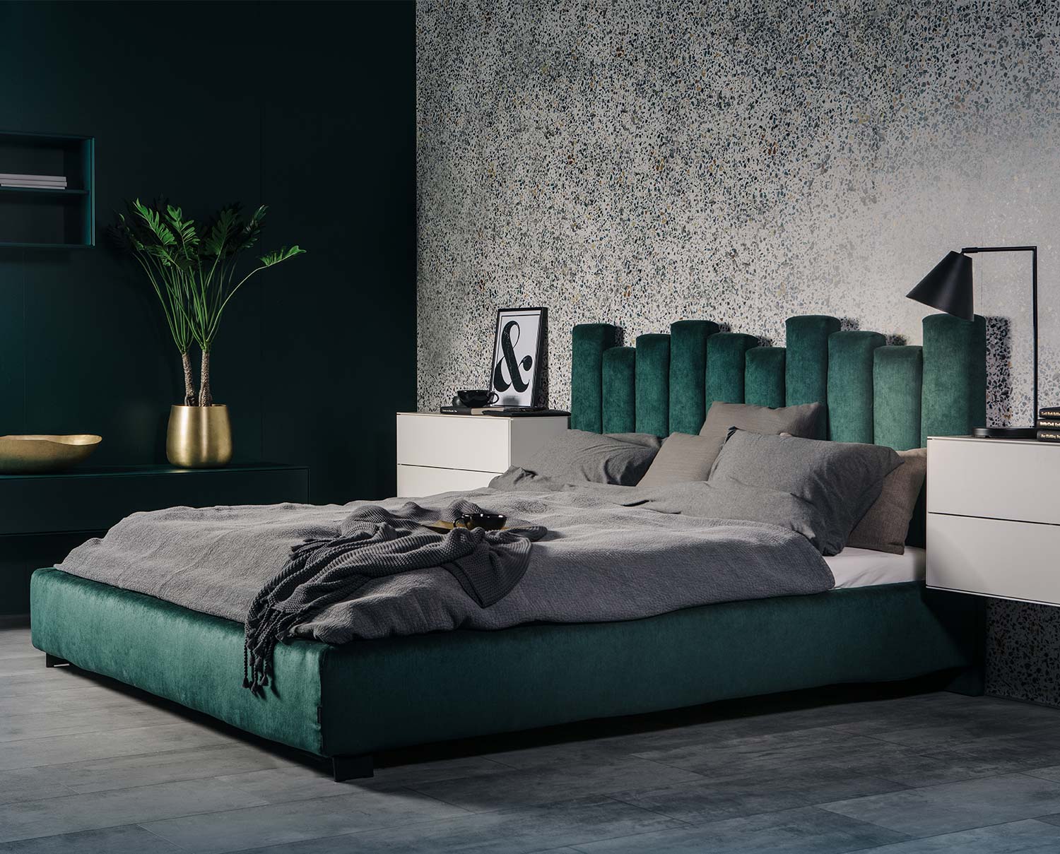 Tiramisu-bed-180-Peron-Teal-Black-legs-miljo-Furninova
