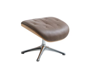 Volden Fodskammel med finérsider med ben i poleret aluminium