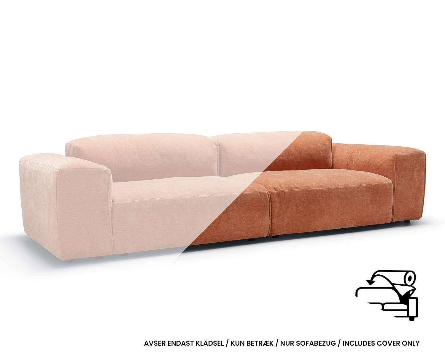 Betræk til Edda Sofa Set 1 i stoffet Wildflower 7 Pale Rust