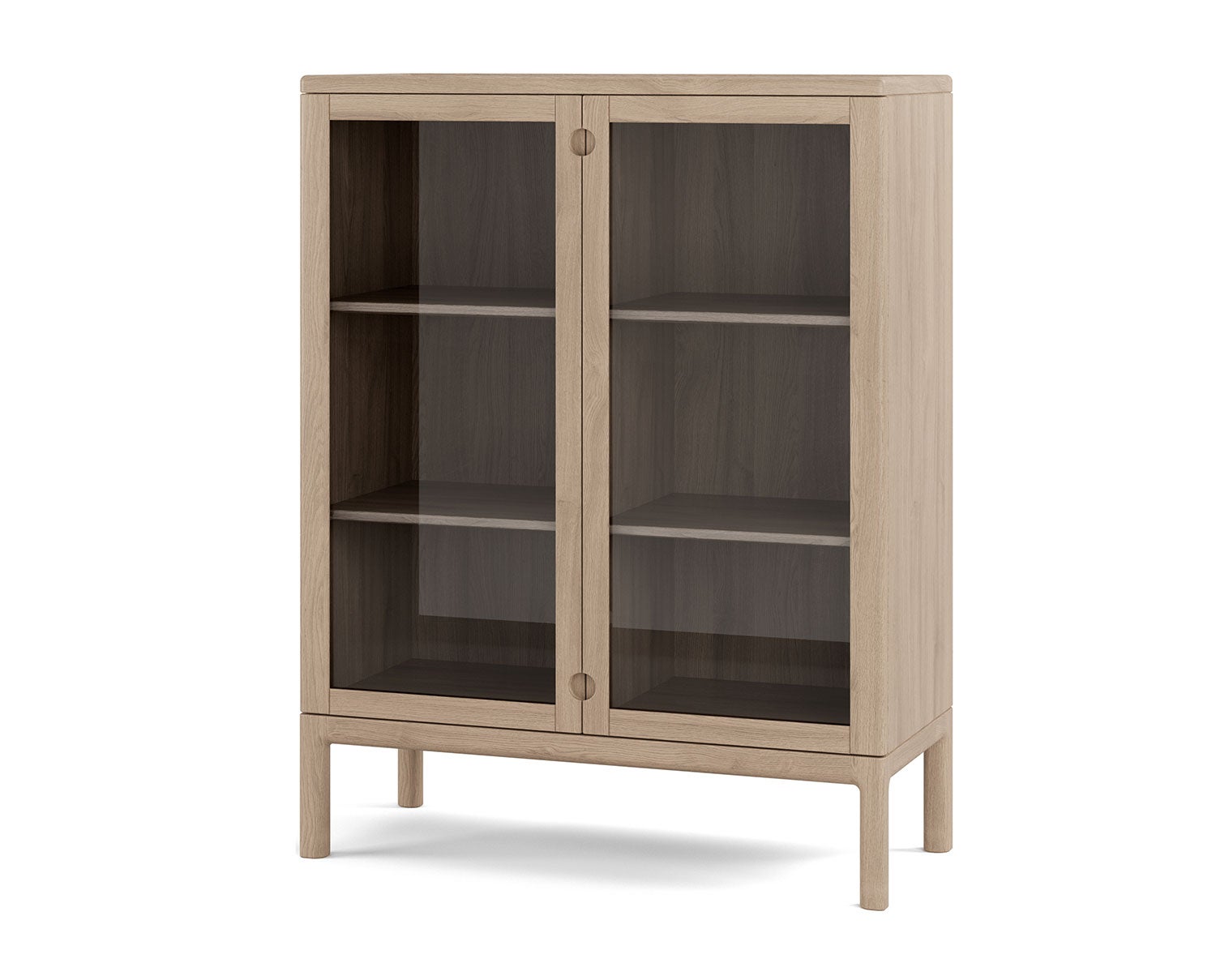Stolab-Prio-Cabinet-H120-Glass-Bright-Matt-Lacquer-Oak