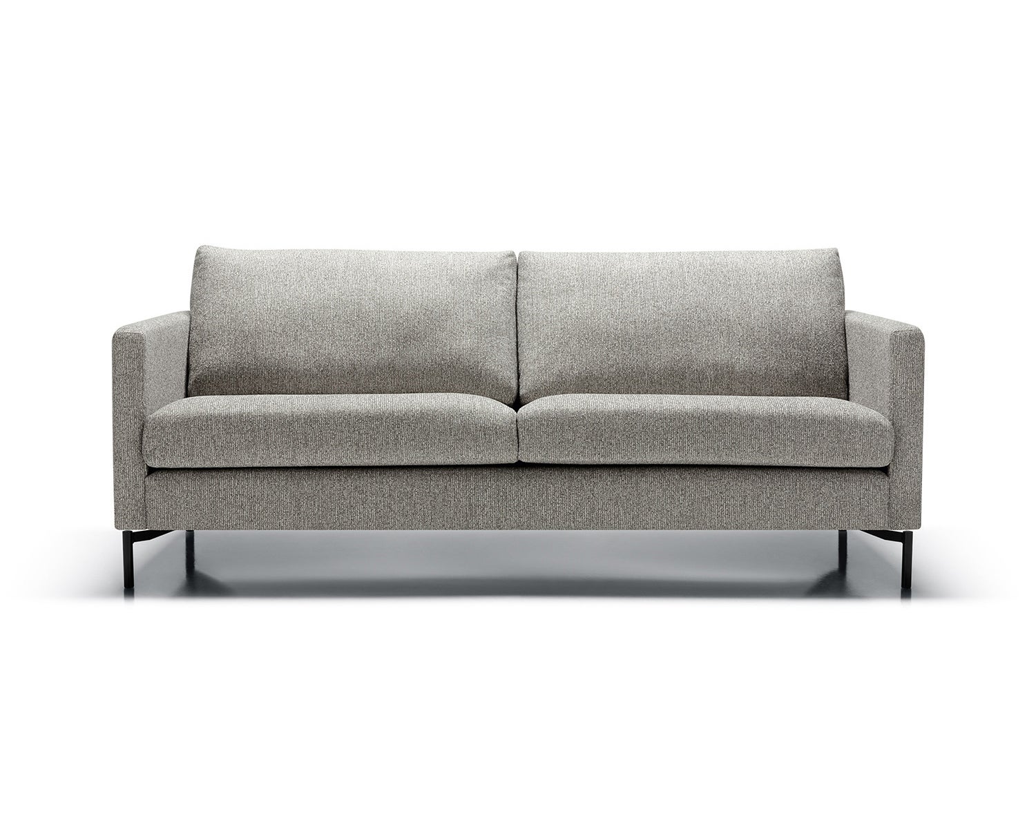 Impulse 2,5-personers sofa i stof Sneak 4 light grey og sorte metalben