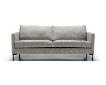 Impulse 2,5-personers sofa i stof Sneak 4 light grey og sorte metalben
