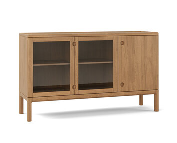 Stolab-Prio-Sideboard-Low-Glass-Natural-Oil-Oak