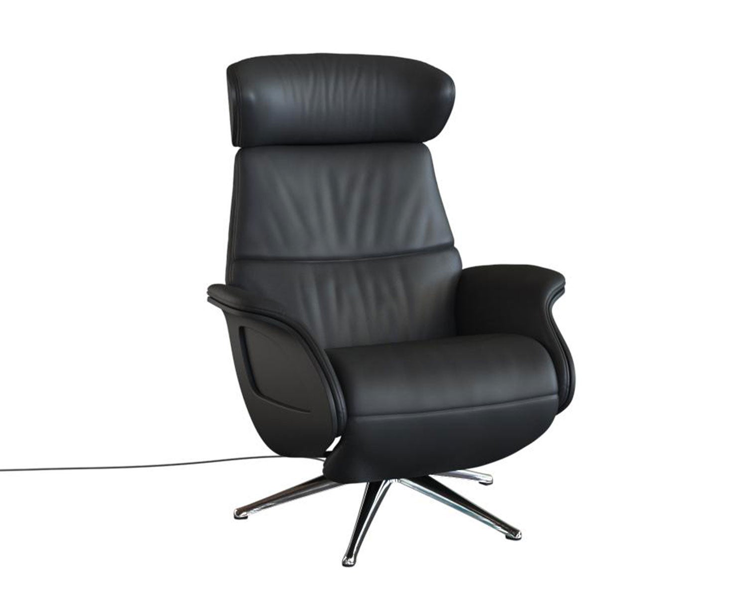 Clement Reclinerlænestol med strømkabel fuldpolstret i læder