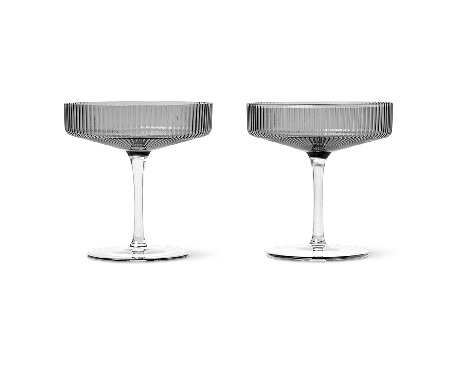 fermLIVING-RippleChampagneSaucers-Smoked-Grey-100126112