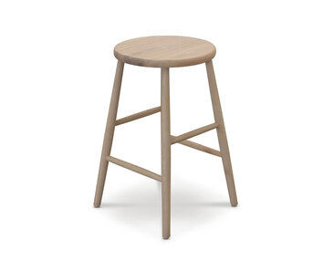 Palle Skammel med siddehøjde på 68 centimeter i hvidpigmenteret eg