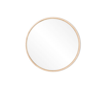 Look Spejl med en diameter på 27 i hvidolieret eg