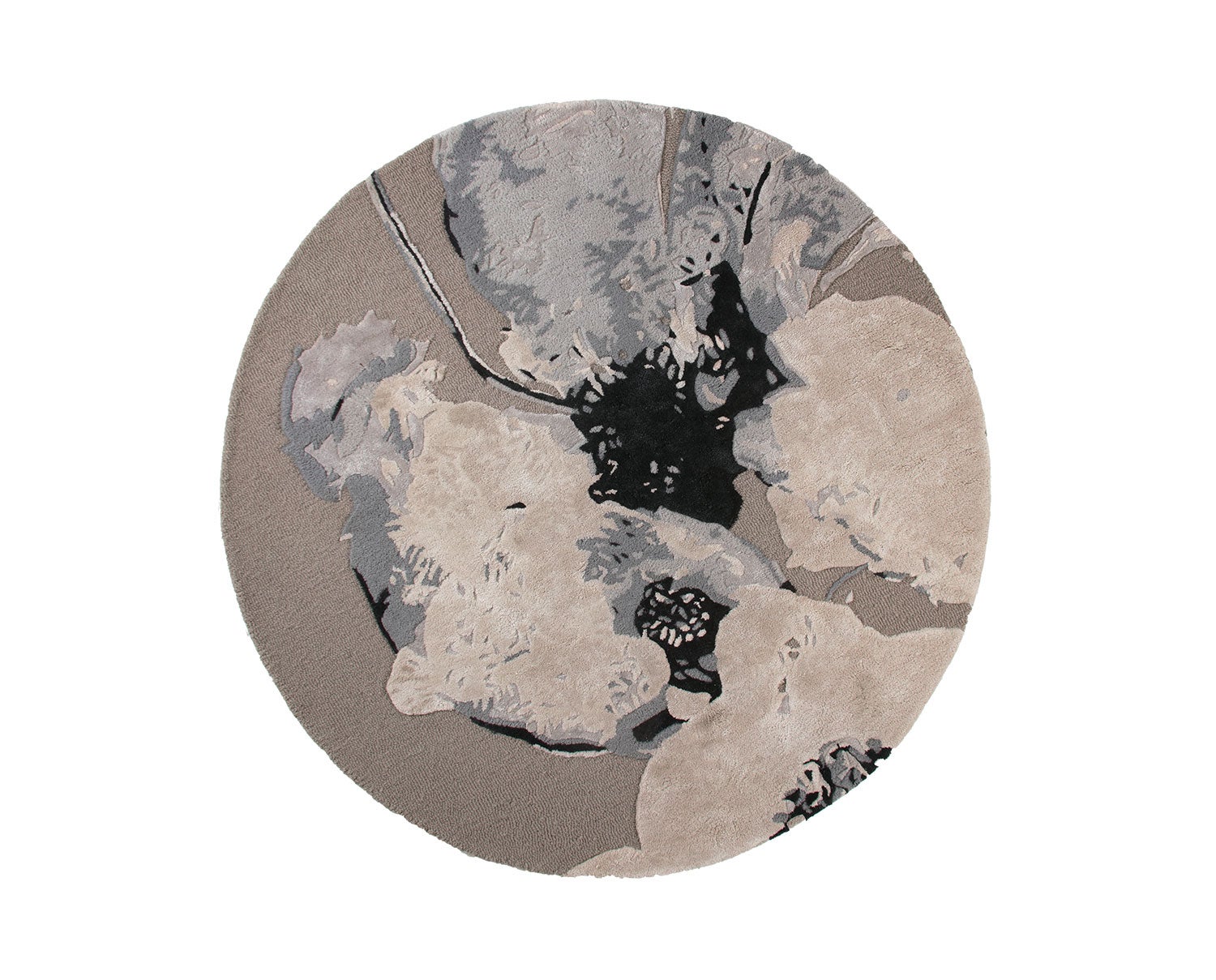 507259000001_FLOREO-rug_Taupe_Grey_Black_Ø130
