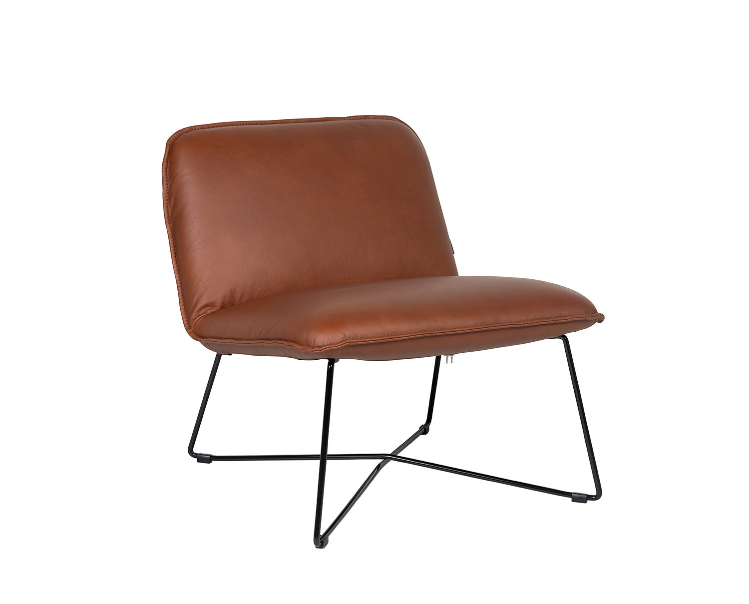 Fly-armchair-leather-Western-Cognac-side-1