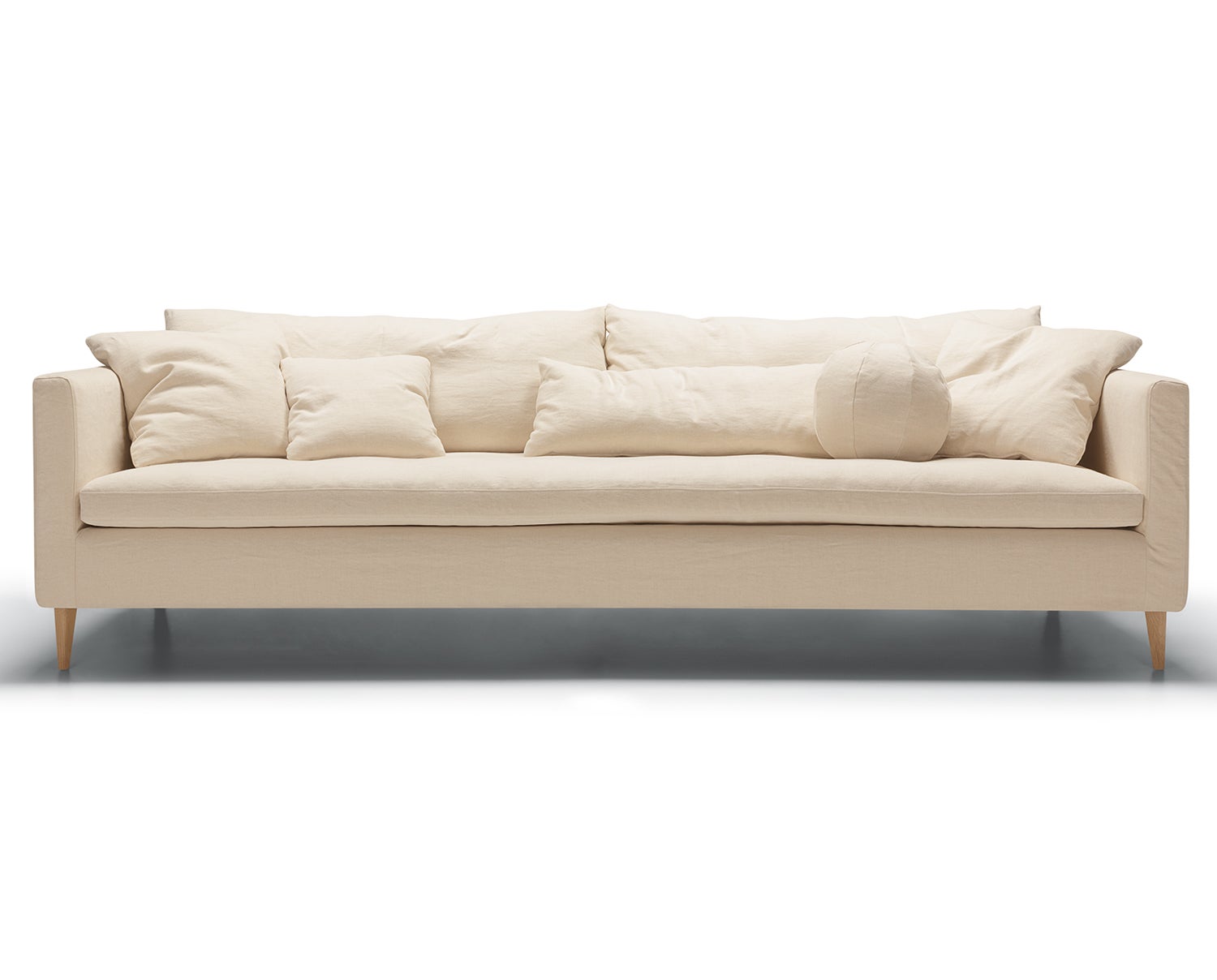 Sits Lill 4-personers sofa i stof Caleido 1419 Natural med egetræsben