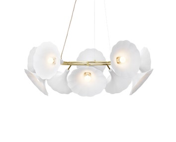 Nuura-Petalii-10-Chandelier-White-Polished-Brass