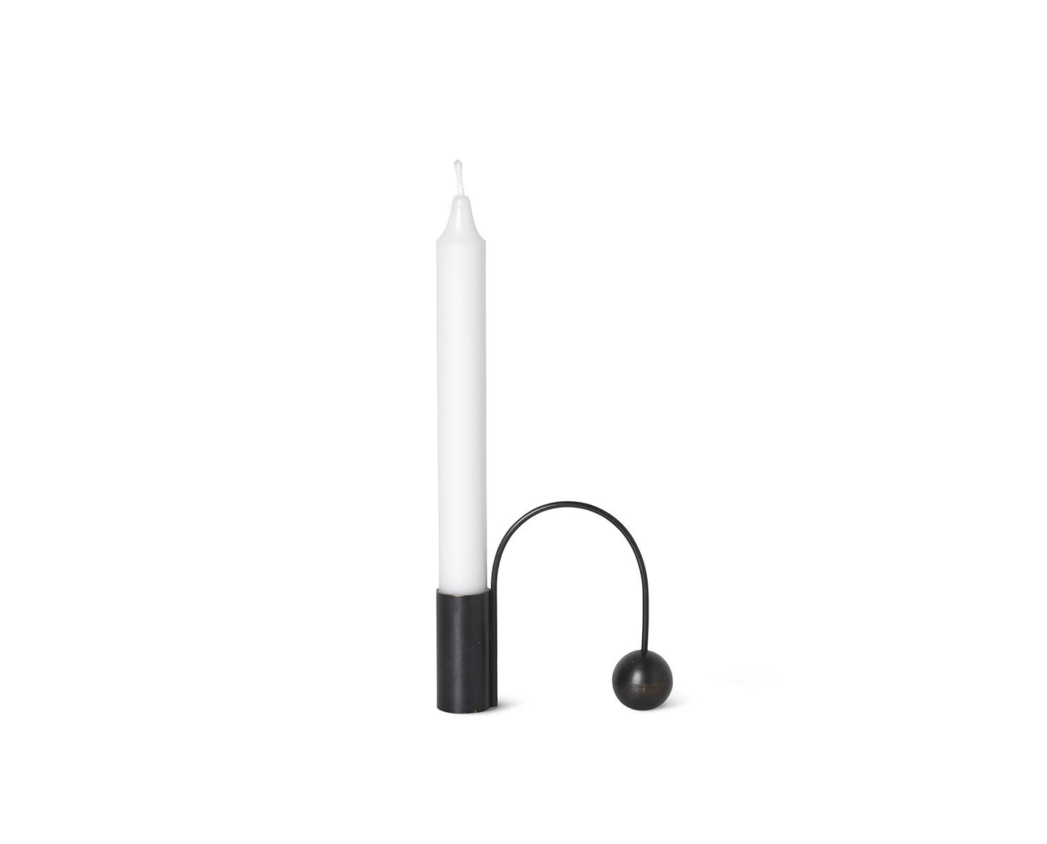 Ferm-Living-Balance-Ljusstake-Svart-Massing