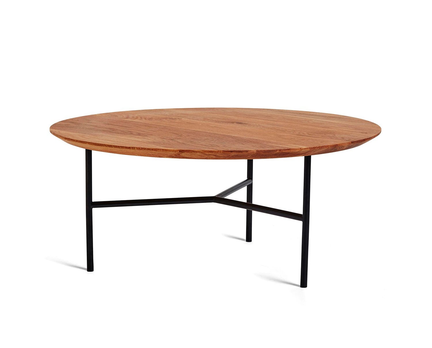 Tribeca-Soffbord-80-cm,-Oljad-Rustik-Ek-Svarta-Ben