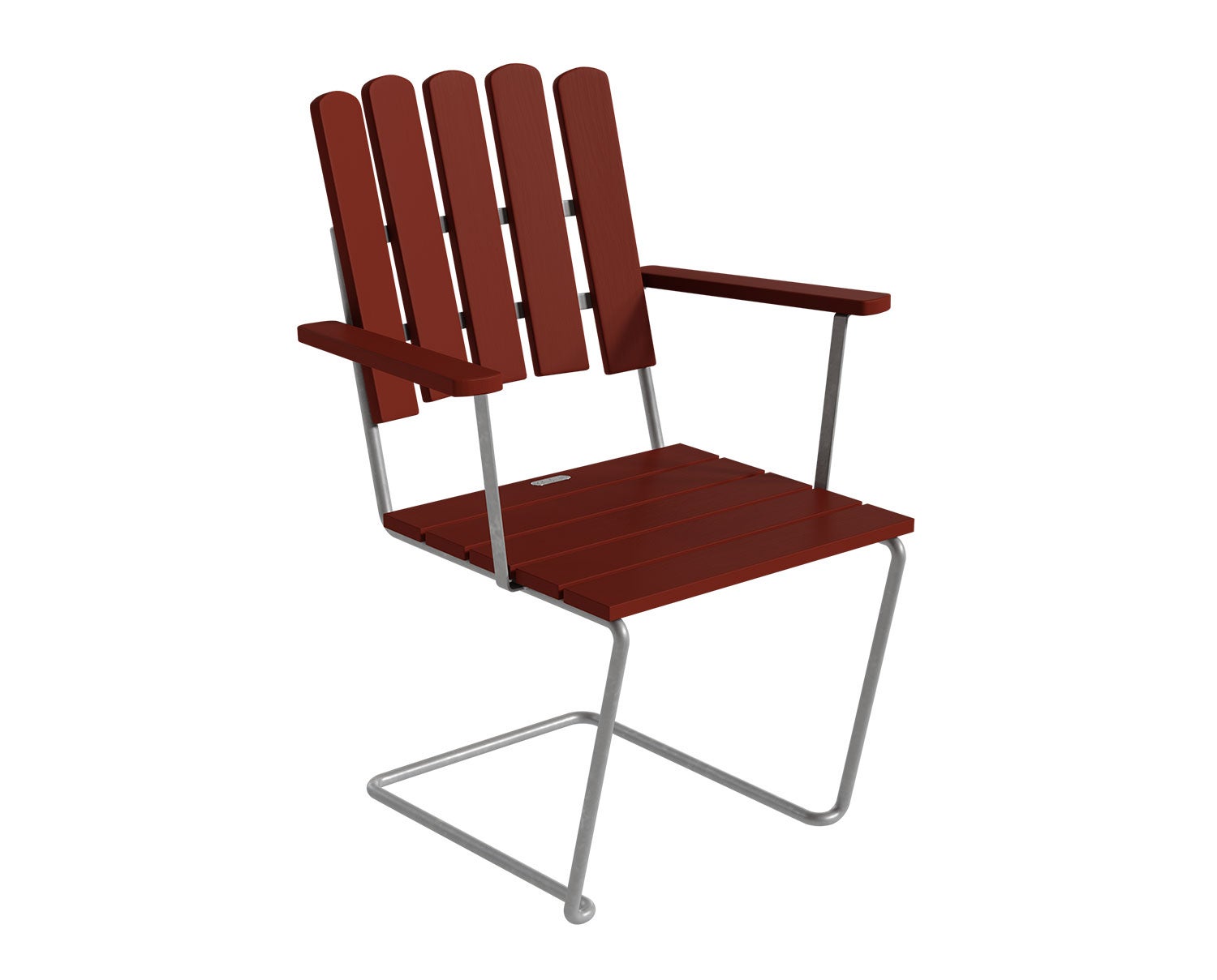 Grythyttan-A2-Chair-Dark-Red-Oak-Hot-Dip-Galvanized