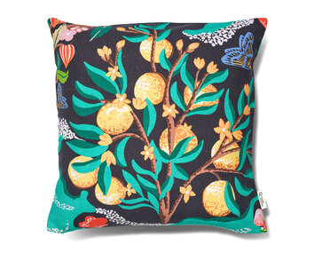 Botanical-orange-black-cushion-classic-collection-CCBO55BK