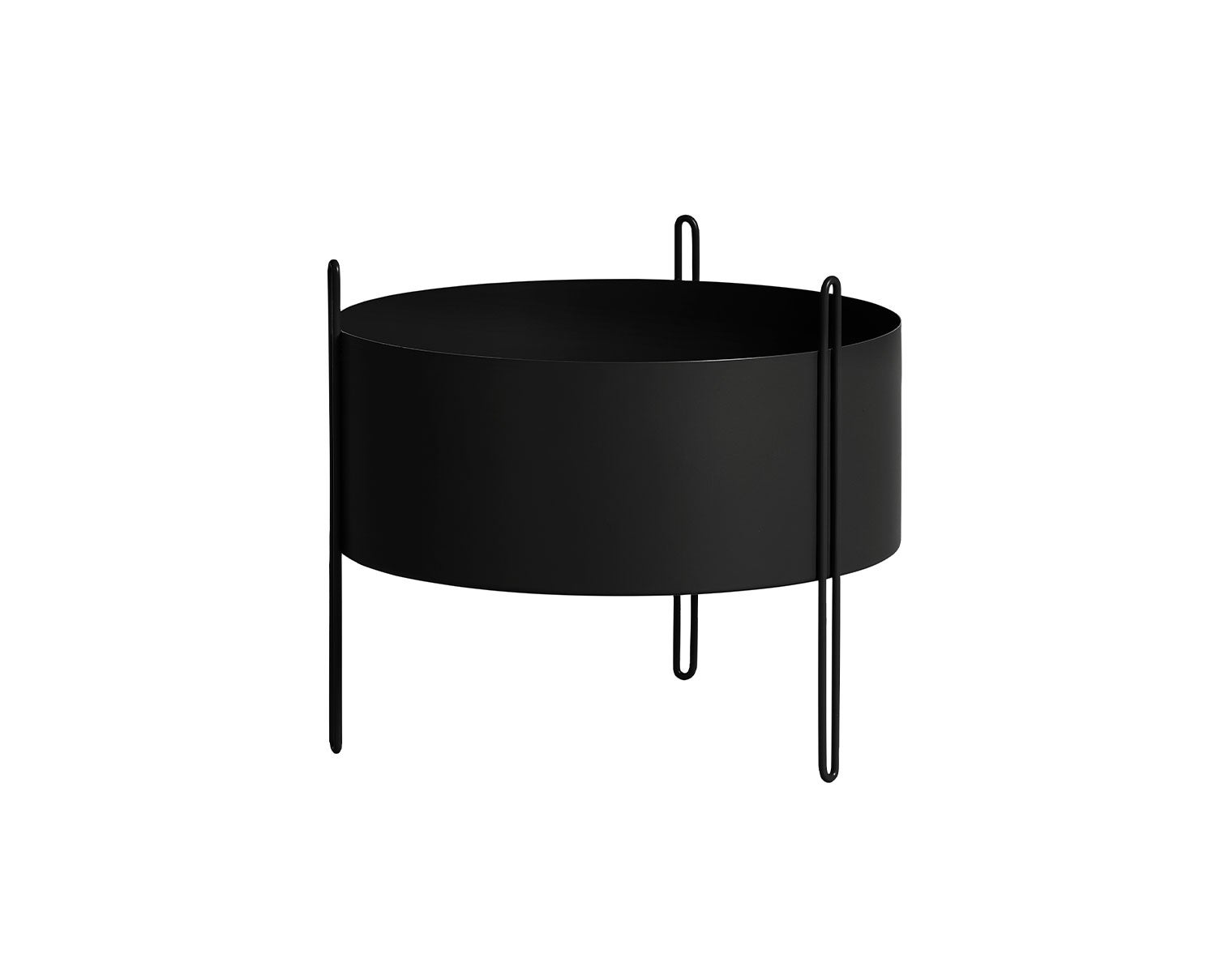 Pidestall-Kruka-Svart-Medium