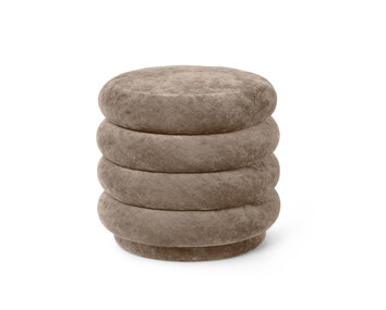 Ferm-Living-Pouf-Round-Faded-Velvet-Beige