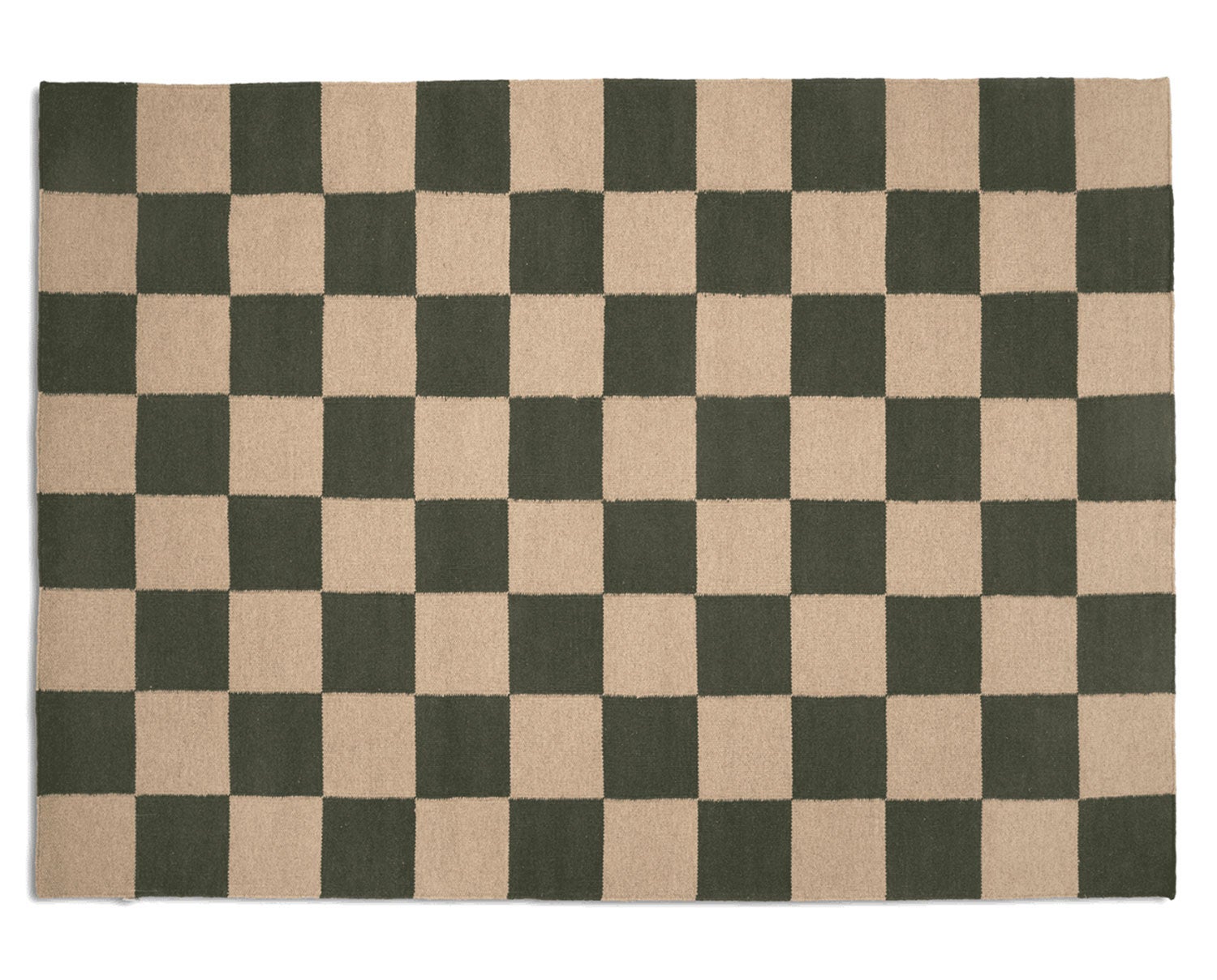 Square Tæppe i farven Skovgrøn/Natur