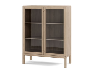 Stolab-Prio-Cabinet-H120-Glass-Bright-Matt-Lacquer-Oak