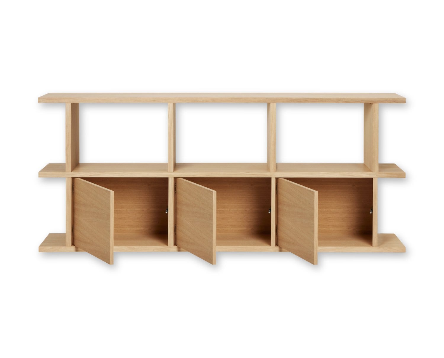 Ferm-Living-Kona-Bookcase-3x2-with-3-Cabinet-Inserts-Natural-Oak-2