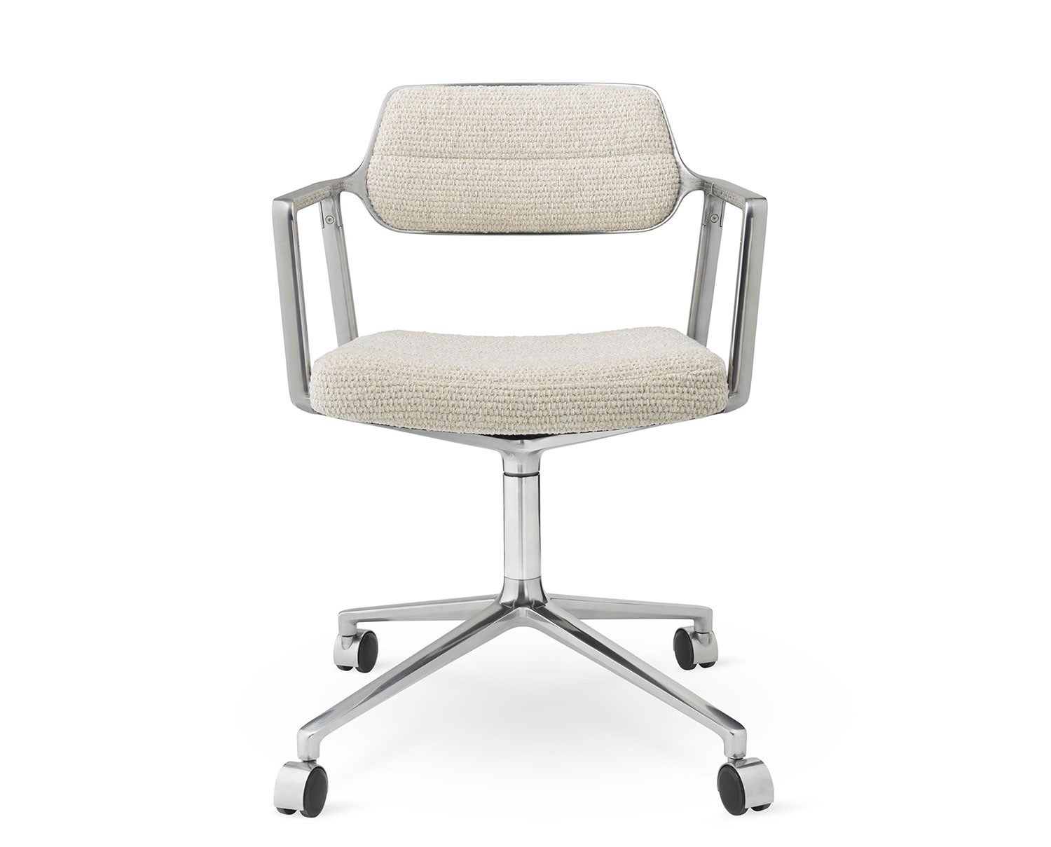 Vipp-453-Swivel-Chair-Aluminium-Wavy-Textile-Castors