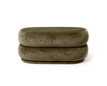 Ferm-Living-Pouf-Oval-Faded-Velvet-Forest