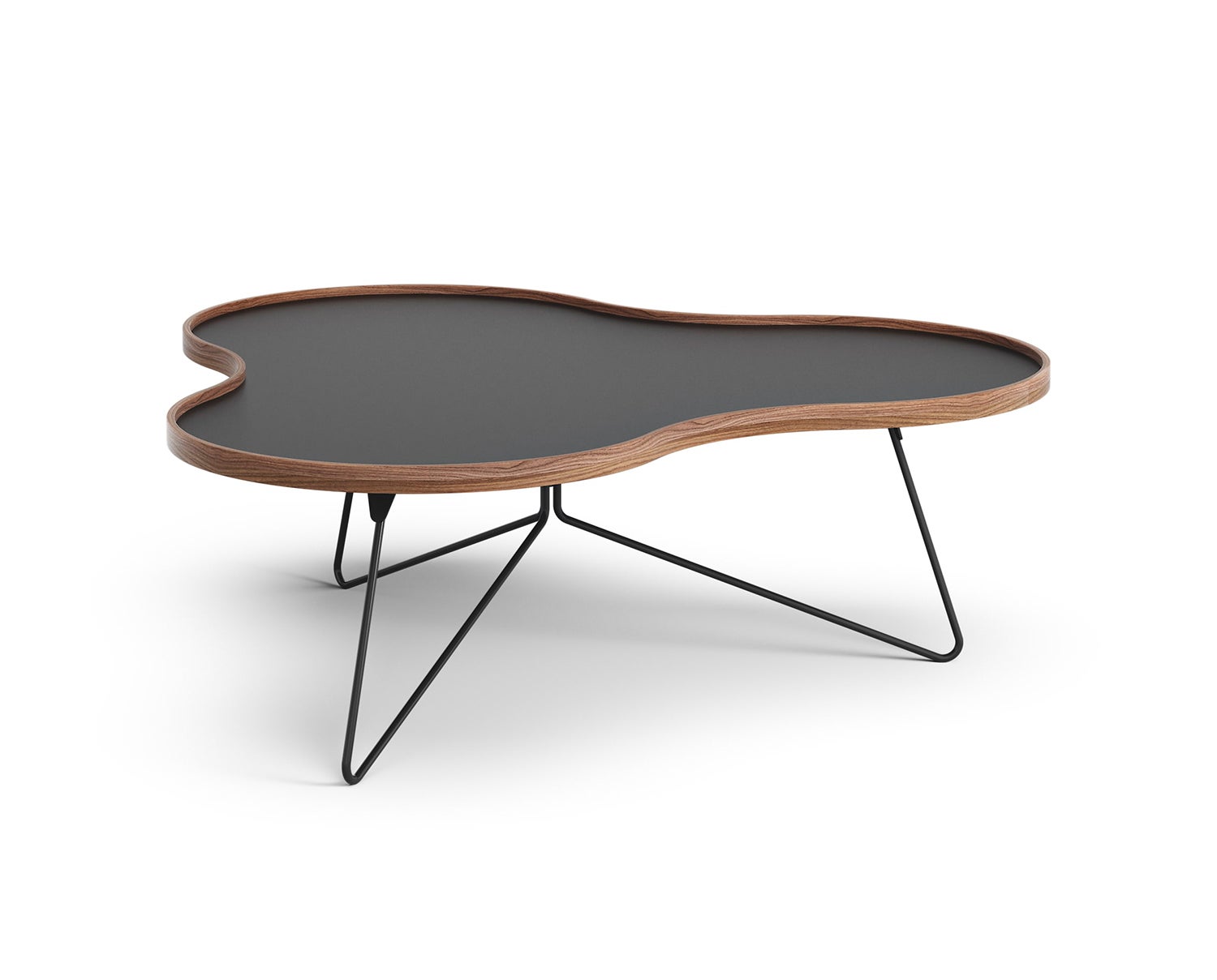 Flower-Table-114x107-Black-Laminate-Walnut-Black-Metal-H39