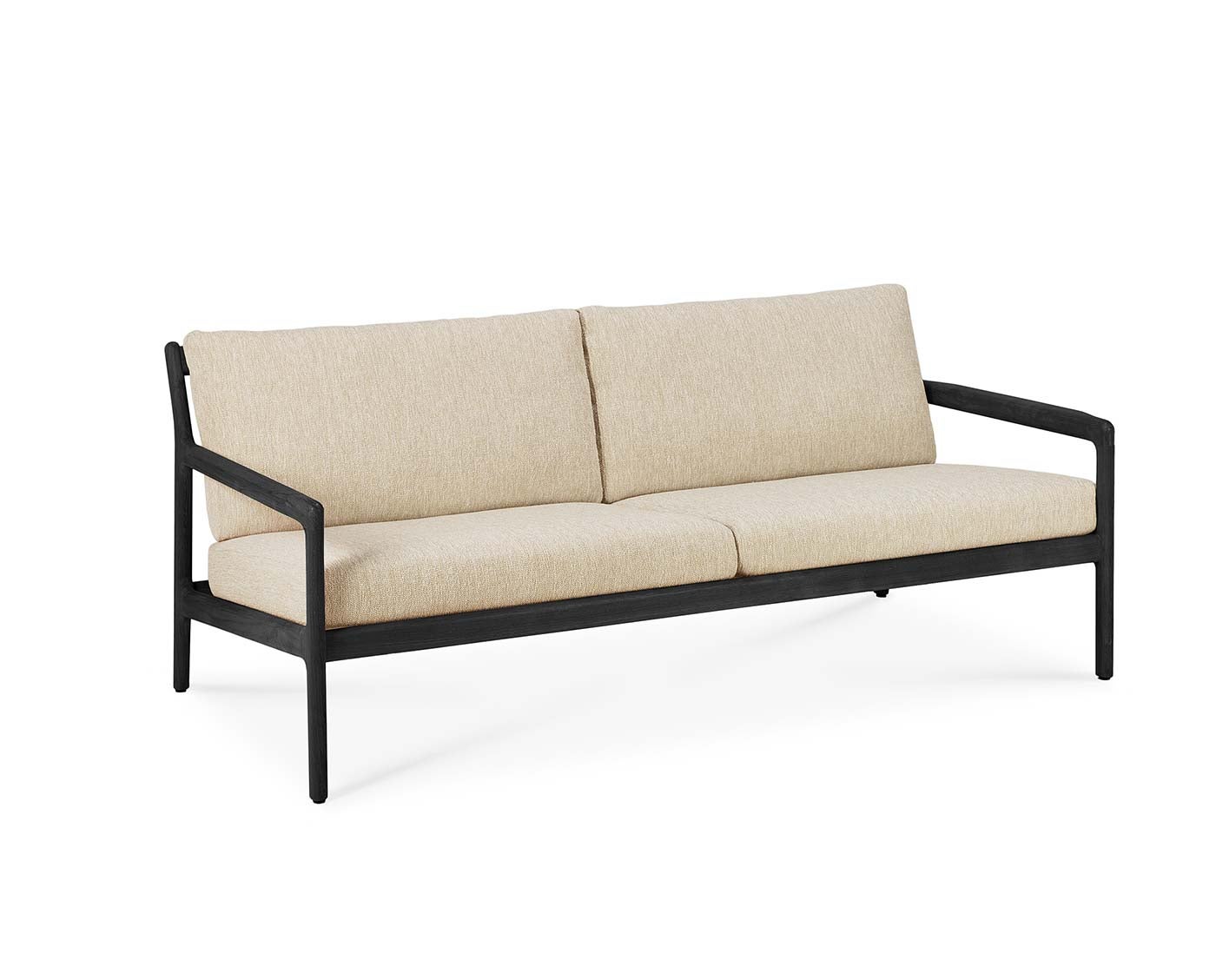 Jack udendørssofa til din terrasse! Lavet af sortbejdset teaktræ med hynder i Natural fra Ethnicraft.
