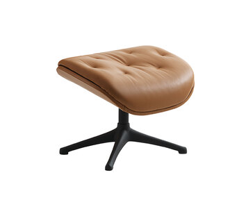 Volden Fodskammel i læderet Savoy Cognac Brown med ben i sort aluminium