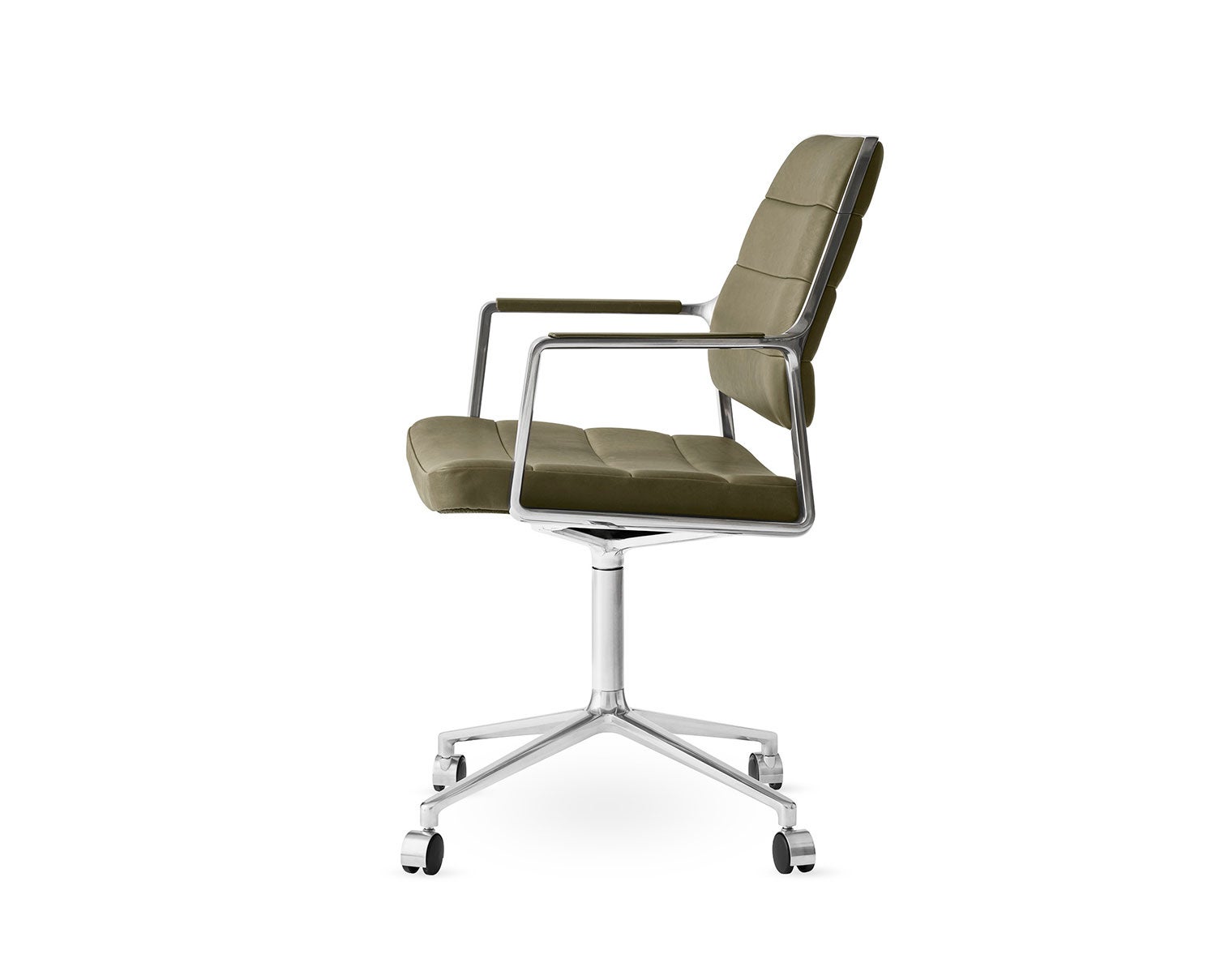 Vipp-455-Swivel-Chair-Green-Bosco-Leather-Castors-1