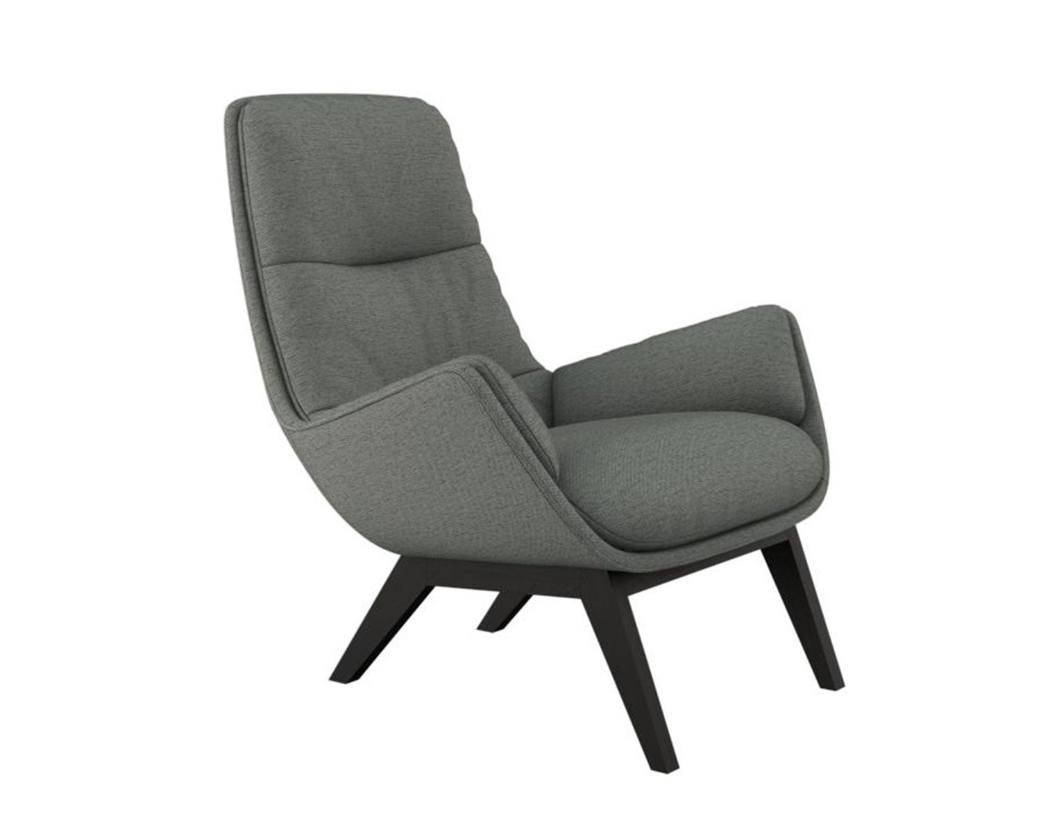 Moro Lænestol i stoffet Copparo Slate Grey med ben i sort eg