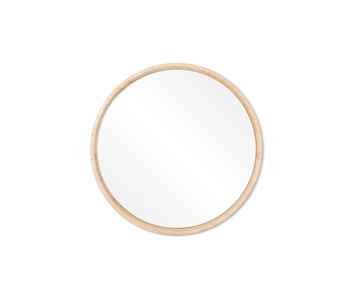 Look Spejl med en diameter på 22 i hvidolieret eg
