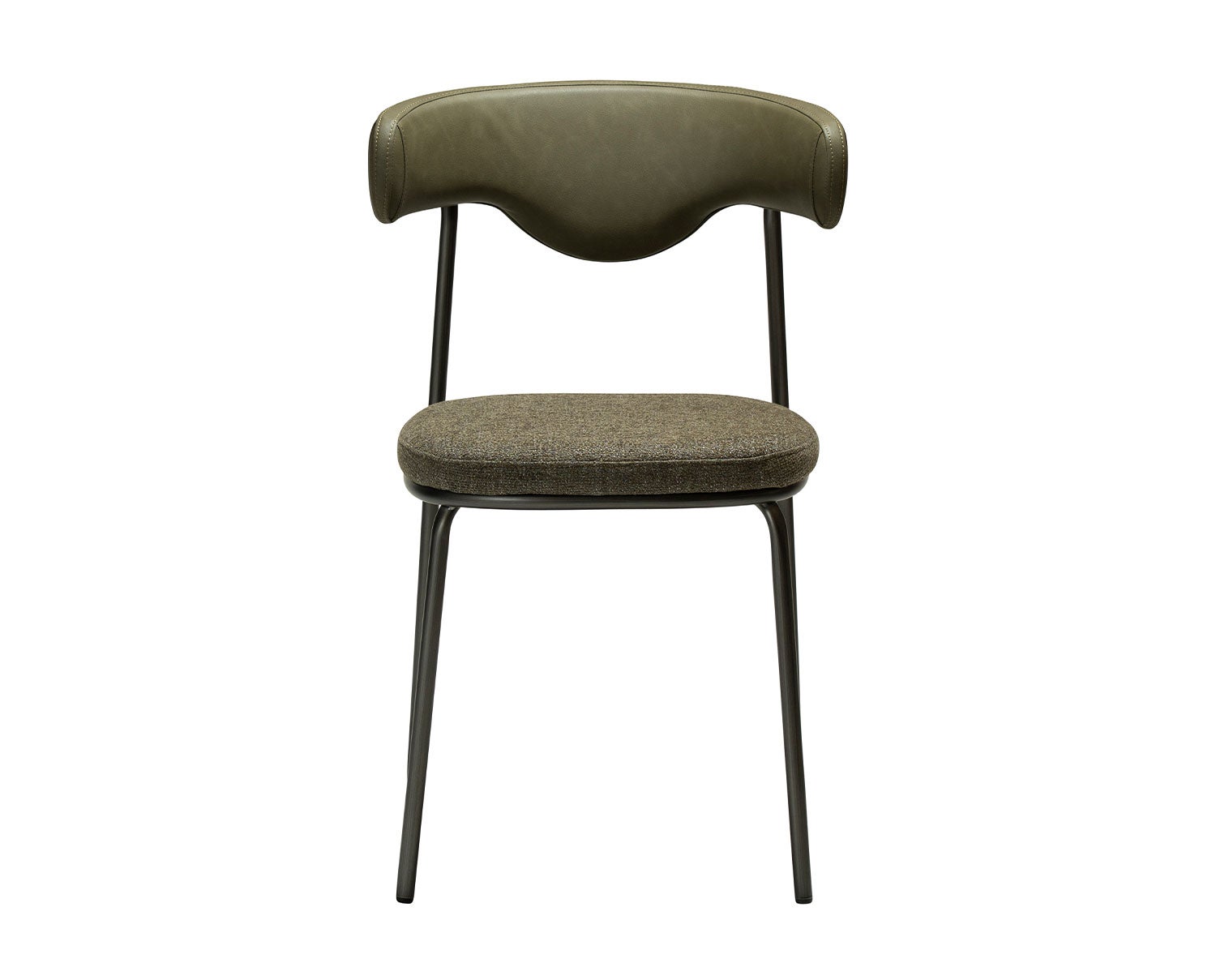 Dan-Form-Lobe-Chair-Dark-Olive-Faux-Leather-Boucle-Antique-Pewter-1