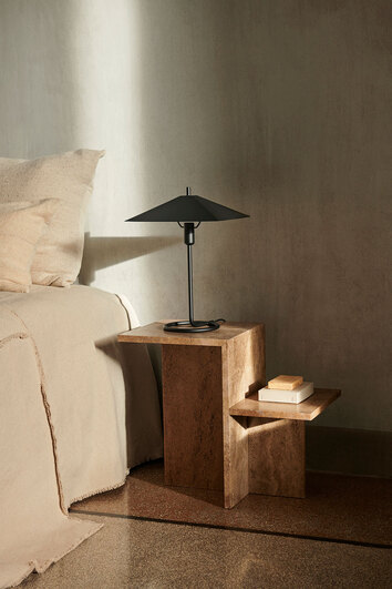 Ferm-Living-Distinct-Side-Table-Dark-Brown-Travertine-Lifestyle