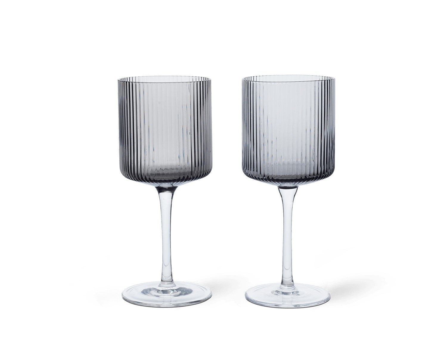 Ferm-Living-Ripple-White-Wine-Glasses-Smoked-Grey