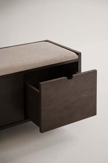 Rowico-Hillmond-Bench-Brown-Oak-Beige-Detail