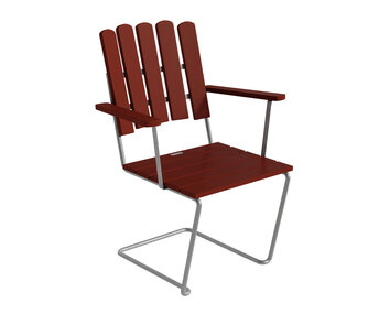 Grythyttan-A2-Chair-Dark-Red-Oak-Hot-Dip-Galvanized