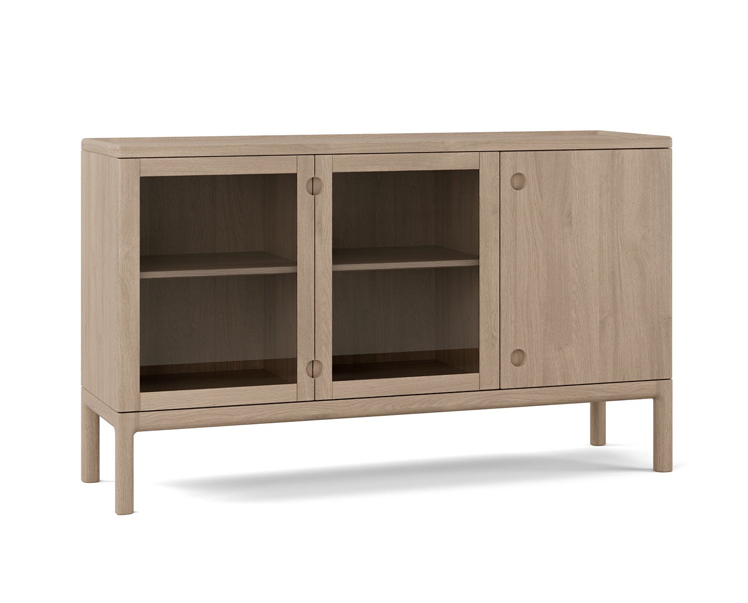 Stolab-Prio-Sideboard-Low-Glass-Bright-Matt-Lacquer-Oak