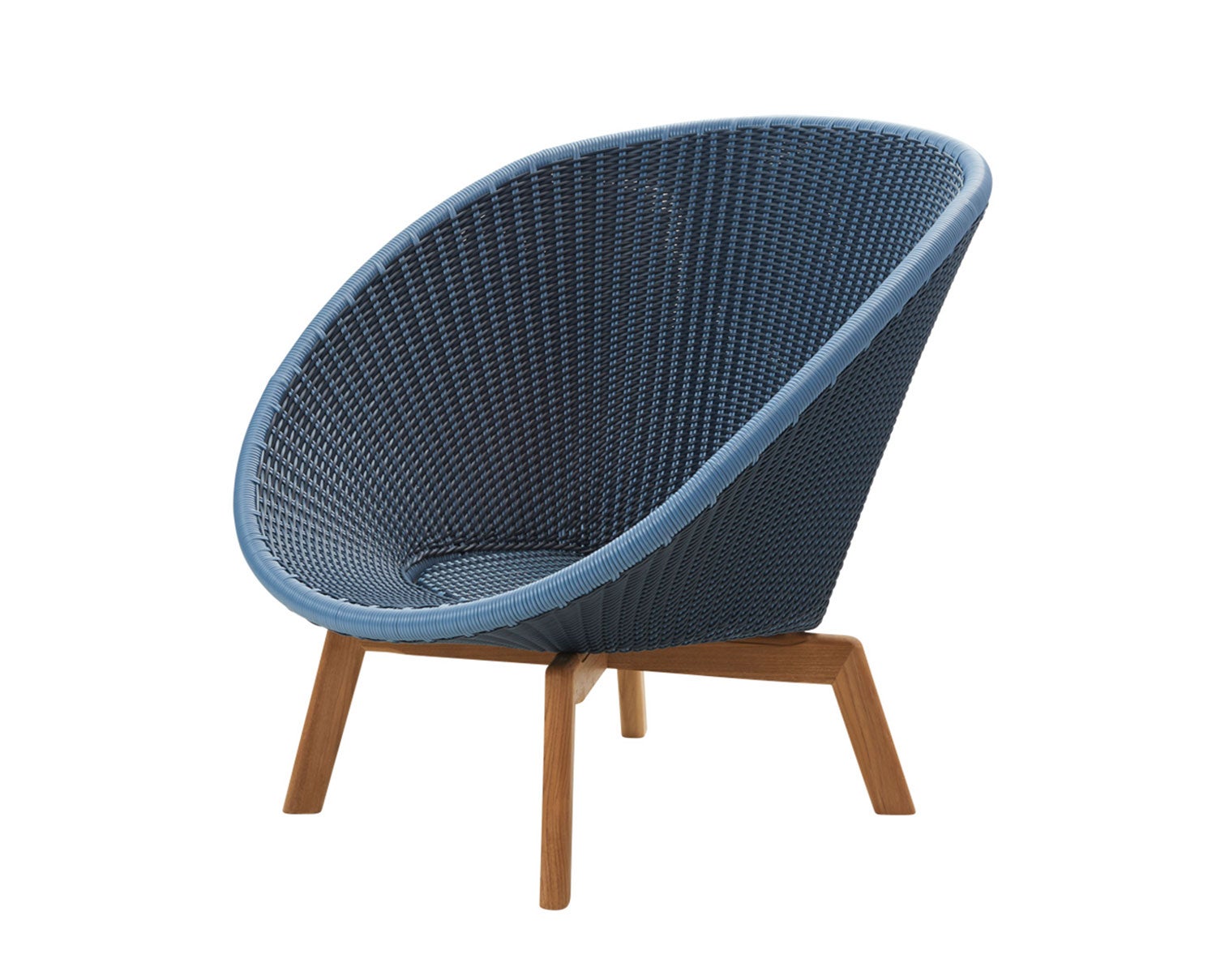 Peacock lounge chair, Teak, Midnight blue-dusty blue 5458BCT