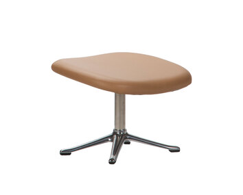 Ghost Fodskammel i læder med ben i poleret aluminium