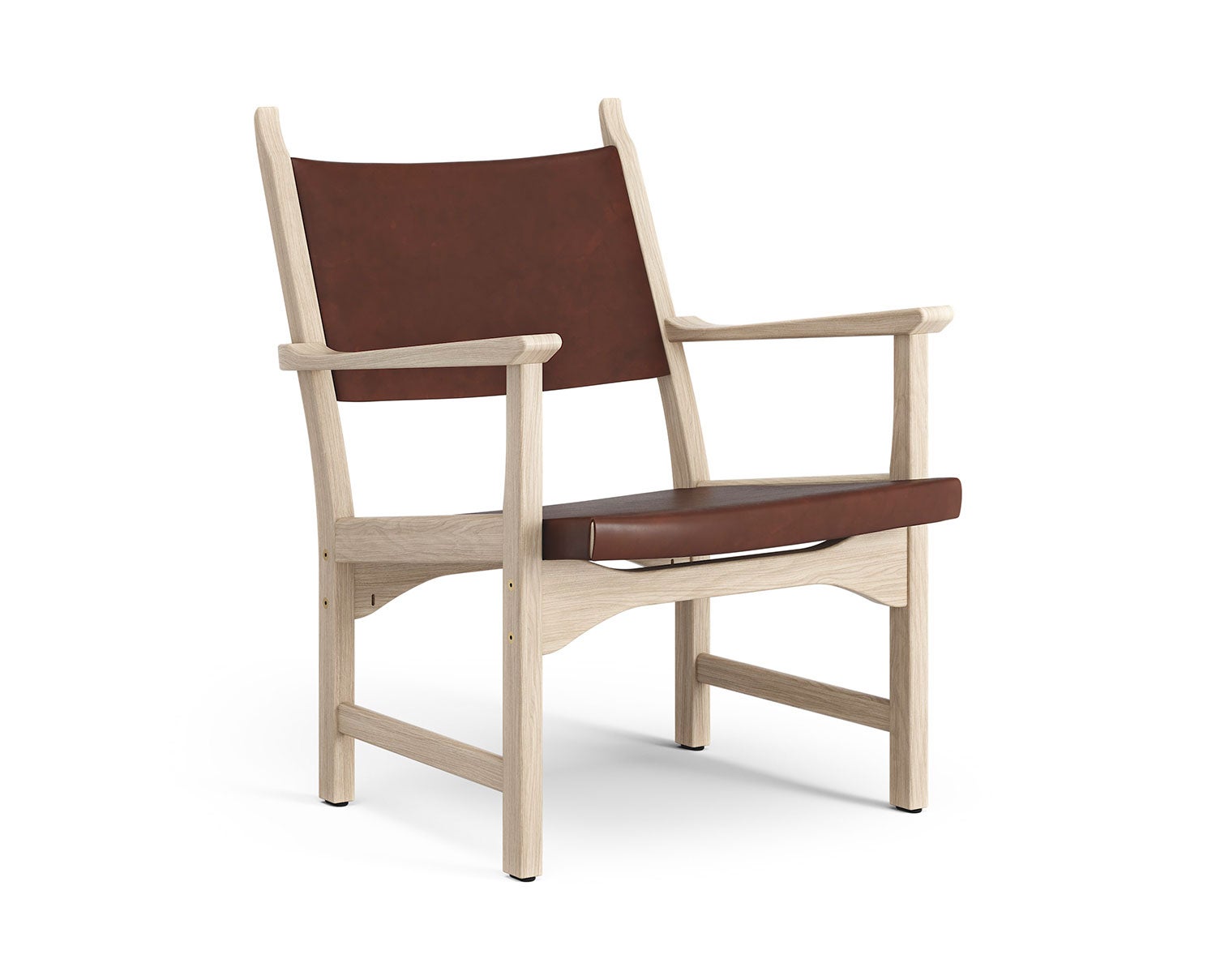 Swedese-Caryngo-Chair-Oak-White-Pigmented-Saddle-Leather-Brown-Red