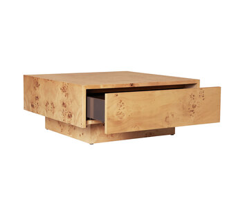 Burl Sofabord med opbevaring i natur med åben skuffe