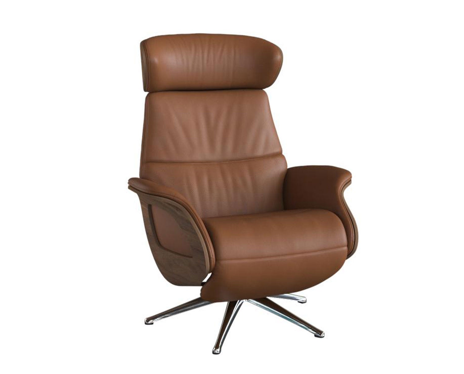 Clement Reclinerlænestol med batteri i læder og finérsider