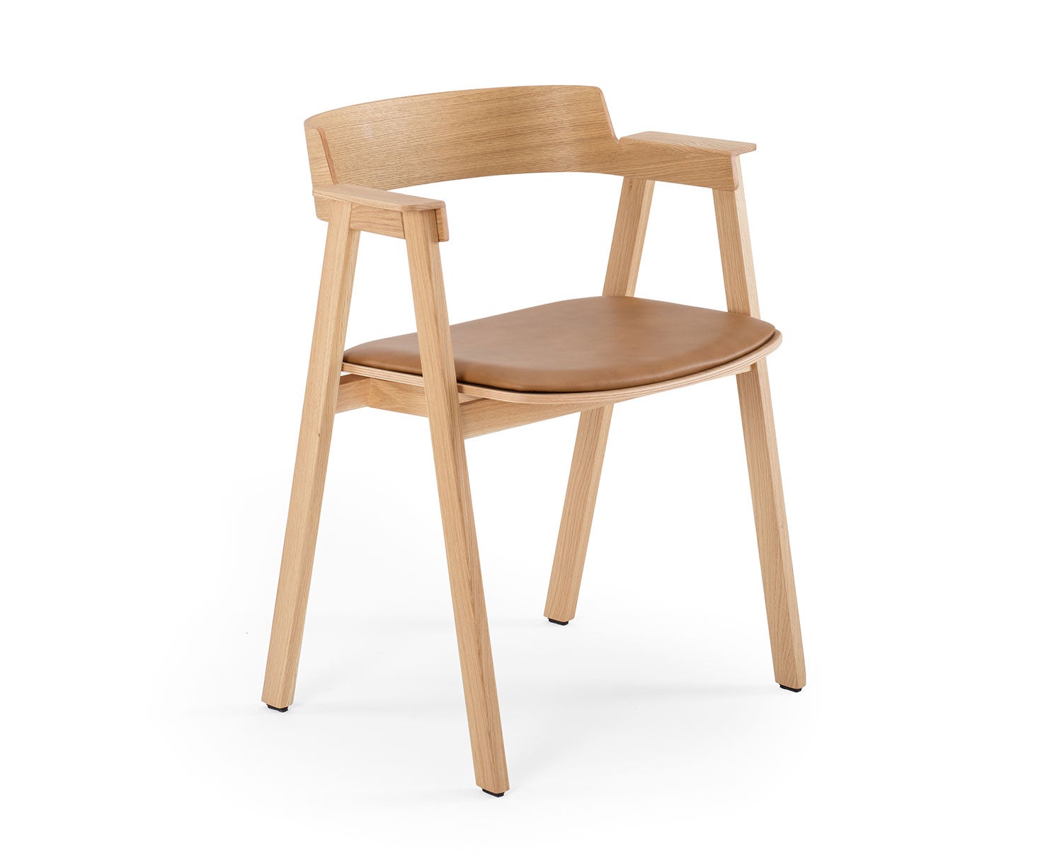 Flip Stol i natur­lakeret eg med lædersæde i farven Dakar 3411 Nature