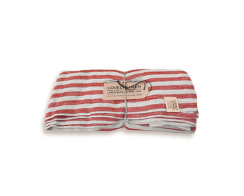 Lovely-Linen-Misty-Edge-Bordsduk-Real-Red