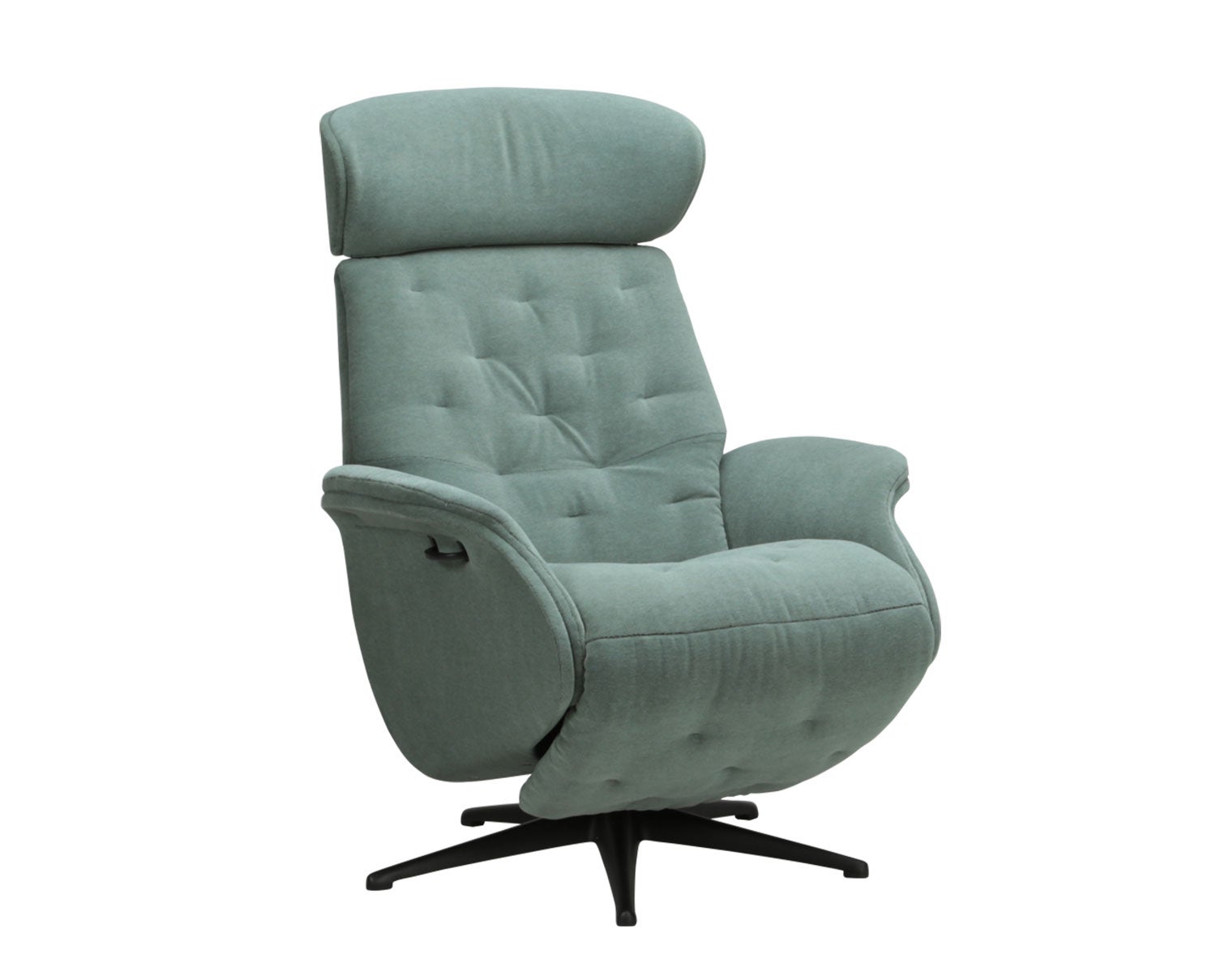 Volden Reclinerlænestol med batteri fuldpolstret i stof med ben i sort aluminium